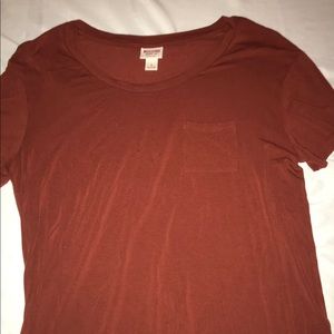 Maroon Red Soft Pocket Tee
